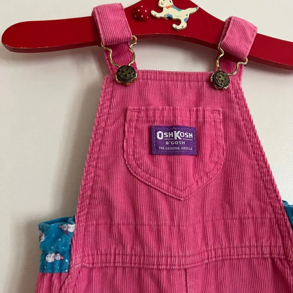 Vintage Oshkosh pink corduroy overalls (18m)